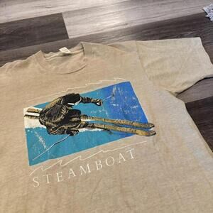 vintage steamboat Colorado skiing t shirt 90s M/L